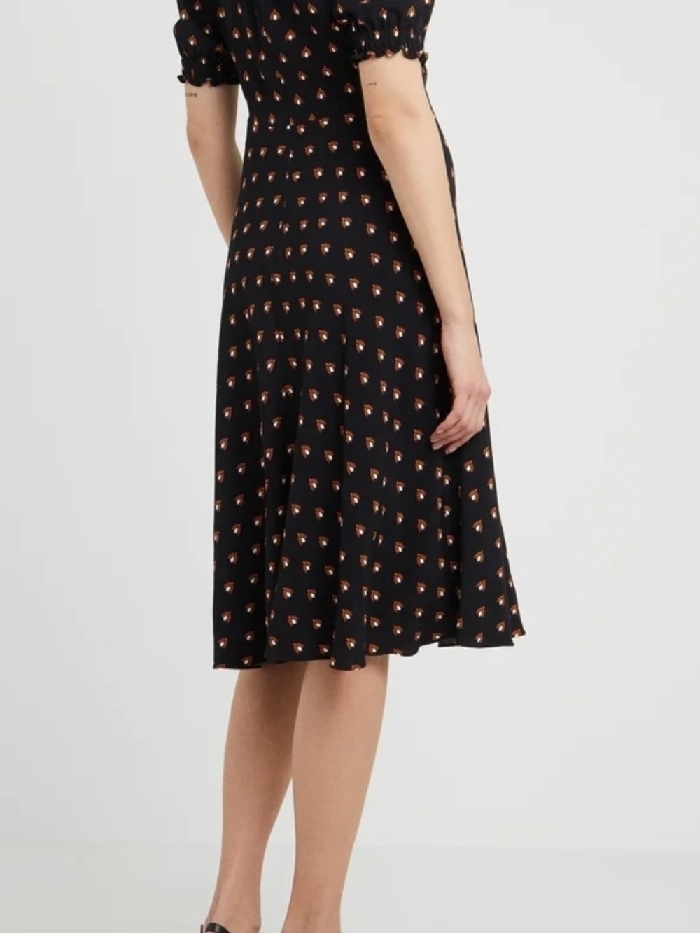Diane Von Furstenberg Women's V Neck Puffed Short Sleeves Midi Dress 0 - Picture 2 of 11